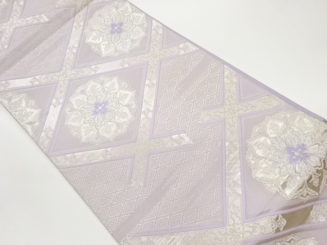 華文に襷・菱模様織出し袋帯